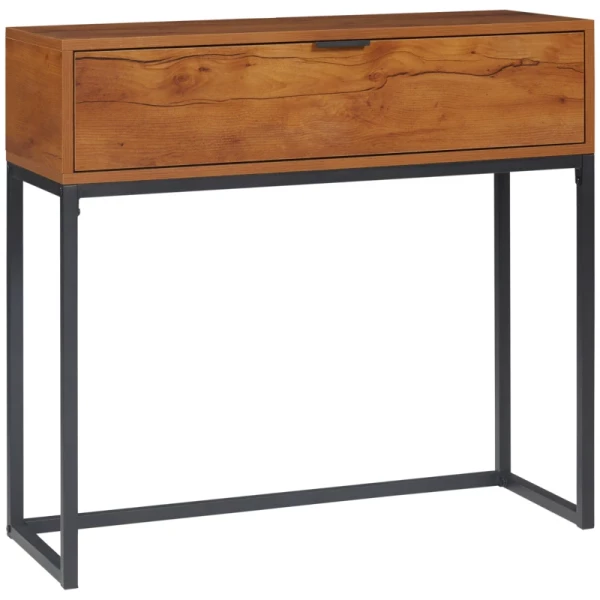 Industriële Console Tafel Bijzettafel Dressoir 1 Lade Bruin + Zwart 1