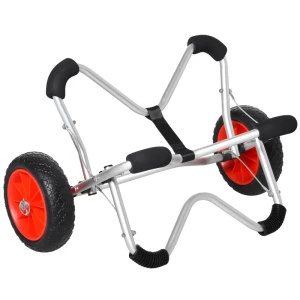  Kajaktrolley Aluminium Boottrolley Opvouwbare Transporttrolley PU-banden Zilver 75 Kg 75 X 43 X 46 Cm 1