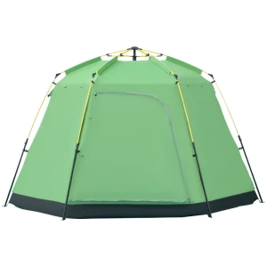  Kampeertent 6 Persoons Tent Familietent Koepeltent PU2000mm Eenvoudig Op Te Zetten Voor Gezinnen Trekking Festival Staal Glasvezel Groen 320 X 320 X 180 Cm 1