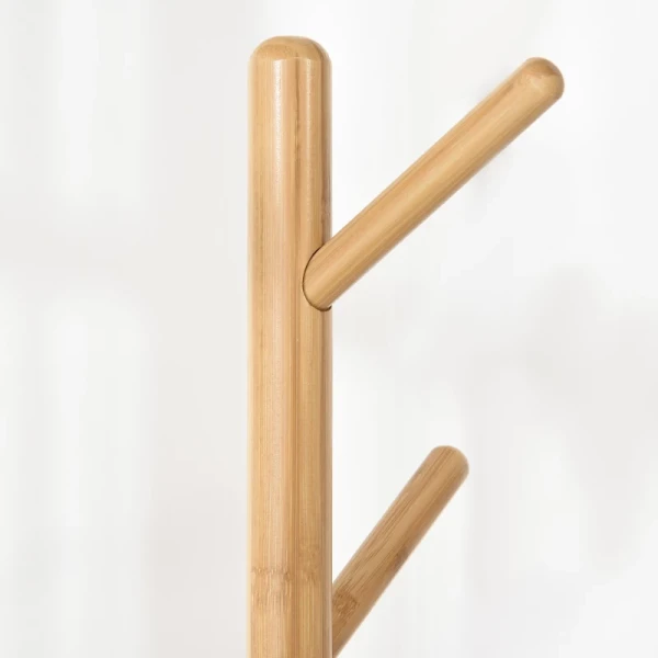  Kapstok Met Bijzettafel In Scandi Design, 5 Kapstokhaken, 39,5 Cm X 39,5 Cm X 171 Cm, Naturel + Wit 8