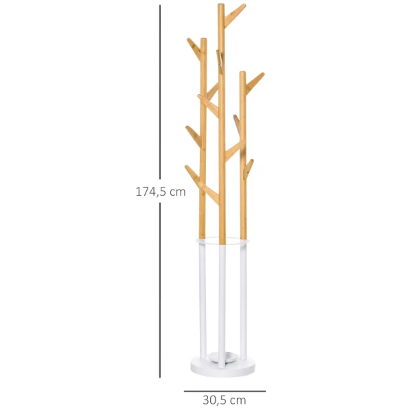  Kapstok Metaal Bamboe Wit 30,5 Cm X 30,5 Cm X 174,5 Cm 3