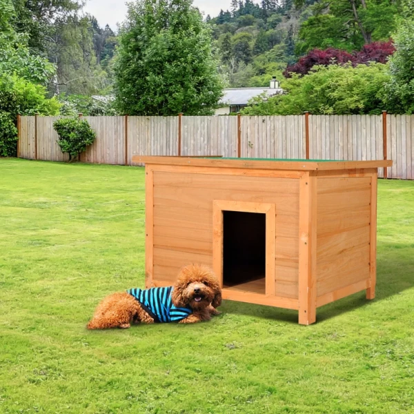  Kennel Hondenhok Hondengrot Hut Voor Honden Katten Dak Dennenhout 82 X 58 X 58 Cm 2