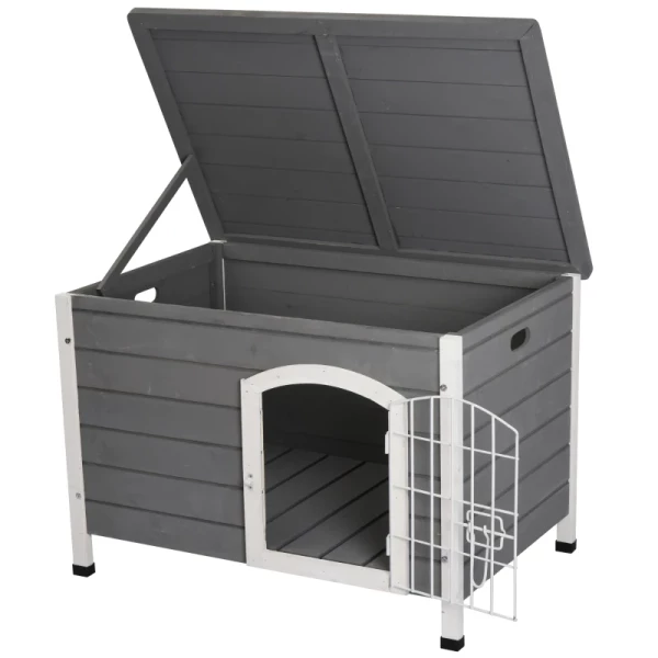  Kennel Hondenhok Met Deur Hondenbox Gaas Transportkooi Voor Katten Konijnen Buiten Waterdicht Grijs Spar 80x55x53,5 Cm 11