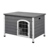  Kennel Hondenhok Met Deur Hondenbox Gaas Transportkooi Voor Katten Konijnen Buiten Waterdicht Grijs Spar 80x55x53,5 Cm 1