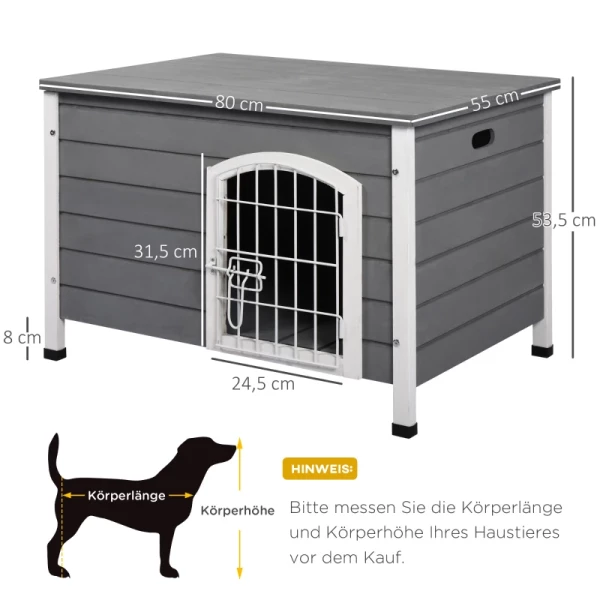  Kennel Hondenhok Met Deur Hondenbox Gaas Transportkooi Voor Katten Konijnen Buiten Waterdicht Grijs Spar 80x55x53,5 Cm 3