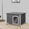  Kennel Hondenhok Met Deur Hondenbox Gaas Transportkooi Voor Katten Konijnen Buiten Waterdicht Grijs Spar 80x55x53,5 Cm 10