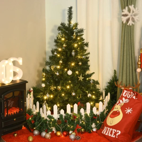 ® Kerstboom Met Decoratie 80/120 LED's 307 Punten Ø75 X 120H Cm 2