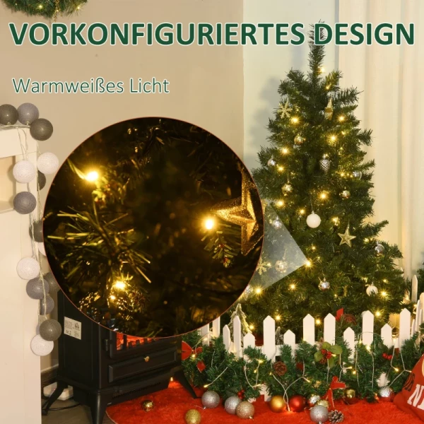 ® Kerstboom Met Decoratie 80/120 LED's 307 Punten Ø75 X 120H Cm 5