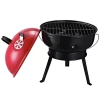  Ketelgrill Houtskoolgrill Windscherm Statiefvoet Camping Picknick Draagbaar Metaal Zwart + Rood Ø36,5 X 54 Cm 11