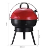  Ketelgrill Houtskoolgrill Windscherm Statiefvoet Camping Picknick Draagbaar Metaal Zwart + Rood Ø36,5 X 54 Cm 3