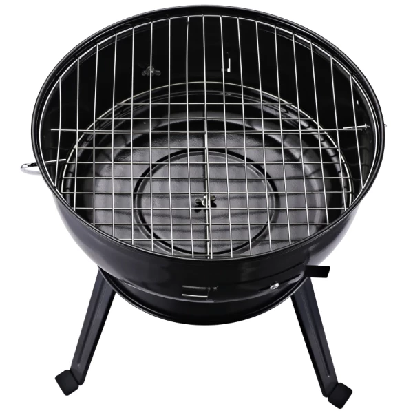  Ketelgrill Houtskoolgrill Windscherm Statiefvoet Camping Picknick Draagbaar Metaal Zwart + Rood Ø36,5 X 54 Cm 9