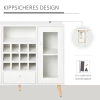  Keukenkast Dressoir Keukenmeubel Met Glazen Deuren Lade En 12-flessen Wijnrek Voor Eetkamer Keuken Spaanplaat Hardhout Wit 100 X 33 X 80 Cm 5
