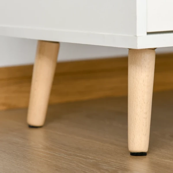  Keukenkast Dressoir Keukenmeubel Met Glazen Deuren Lade En 12-flessen Wijnrek Voor Eetkamer Keuken Spaanplaat Hardhout Wit 100 X 33 X 80 Cm 8