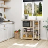  Keukenrek Staand Rek Opbergrek Hoekplank Met 7 Planken Antislip Voetdoppen Metalen Plank Robuust En Stabiel Metaal MDF Staal Wit + Naturel 90 X 40 X 95 Cm 2