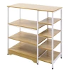  Keukenrek Staand Rek Opbergrek Hoekplank Met 7 Planken Antislip Voetdoppen Metalen Plank Robuust En Stabiel Metaal MDF Staal Wit + Naturel 90 X 40 X 95 Cm 11