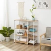  Keukenrek Staand Rek Opbergrek Hoekplank Met 7 Planken Antislip Voetdoppen Metalen Plank Robuust En Stabiel Metaal MDF Staal Wit + Naturel 90 X 40 X 95 Cm 6
