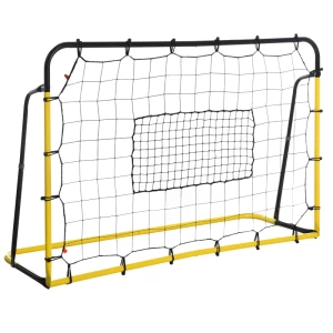  Kickback Soccer Rebounder Goal Rebound Wall Net Voor Voetbal, Basketbal En Honkbal, Staal+PE, Geel+zwart, 184 X 63 X 123 Cm 1