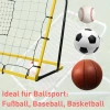  Kickback Soccer Rebounder Goal Rebound Wall Net Voor Voetbal, Basketbal En Honkbal, Staal+PE, Geel+zwart, 184 X 63 X 123 Cm 6