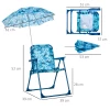 ® Kinder Campingstoel Met Parasol Opvouwbare Strandstoel Voor 1-3 Jaar Brau 3