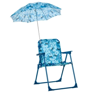 ® Kinder Campingstoel Met Parasol Opvouwbare Strandstoel Voor 1-3 Jaar Brau 1