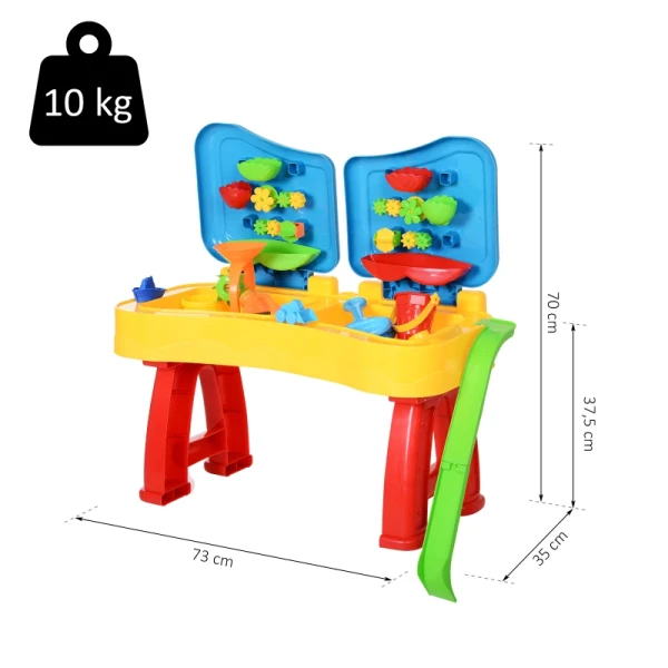  Kinder Zand- En Waterspeeltafel, Zandspeelgoed, Zandbaktafel Met 31 Stuks. Accessoires, Speeltafel, Strandspeelgoed, Vanaf 3 Jaar, PP, 73 X 35 X 70 Cm 3