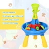  Kinder Zand- En Watertafel Speeltafel Speeltafel Outdoor Kinderzandtafel Met 21 Stuks. Accessoires, Waterpark, Babyspeelgoed Vanaf 3 Jaar, PP, Kleurrijk, 46 X 46 X 72 Cm 6