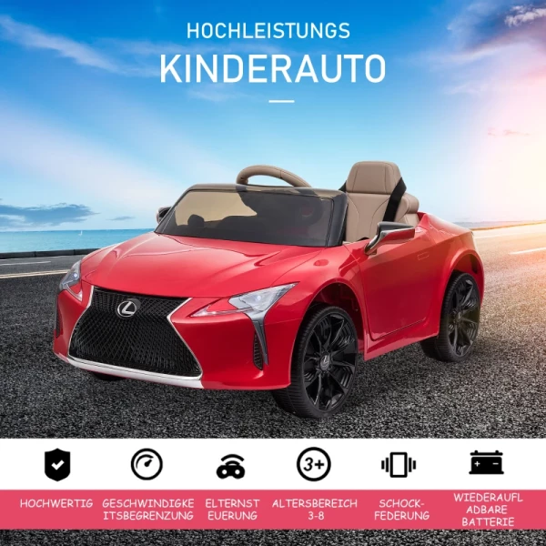  Kinderauto Van Lexus Kindervoertuig Voor 3-6 Jaar Elektrische Auto Met Mp3-muziek Rood 106 X 43 X 44 Cm 4