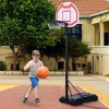  Kinderbasketbalstandaard Basketbalring Met Wielen Basis Kan Worden Gevuld Met Water Bord Hoogte 194-249 Cm PE + Staal Zwart 2