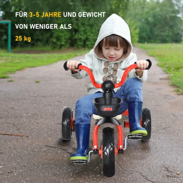  Kinderdriewieler Driewieler Kinderfiets Kindervoertuig Wiel Luchthoorn Baby Opvouwbaar Rood 65 X 50 X 56 Cm 5