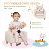  Kinderfauteuil, Konijnenmotief, Hoge Rugleuning, Wasbare Hoes, Voor Kinderen Van 3-5 Jaar, Kleur: Crème, 53 X 47 X 54,5 Cm 5