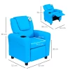  Kinderfauteuil Met Verstelbare Rugleuning 62 X 52 X 69 Cm Massief Houten Frame Blauw 3