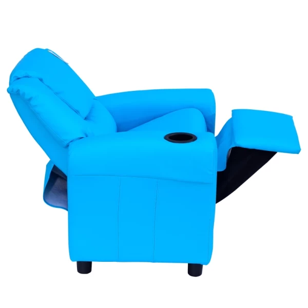  Kinderfauteuil Met Verstelbare Rugleuning 62 X 52 X 69 Cm Massief Houten Frame Blauw 4