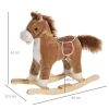  Kinderhobbelpaard Baby Schommeldier Paard Met Dierengeluiden Speelgoedhandvatten Voor 36-72 Maanden Pluche Bruin 65 X 32,5 X 61 Cm 3