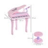  Kinderpiano Mini Piano Keyboard Muziekinstrument MP3 USB Inclusief Krukje 37 Toetsen Roze 3