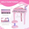  Kinderpiano Mini Piano Keyboard Muziekinstrument MP3 USB Inclusief Krukje 37 Toetsen Roze 5