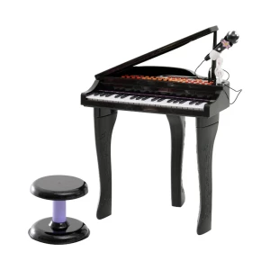  Kinderpiano Mini-pianotoetsenbord Muziekinstrument MP3 USB Incl. Kruk 37 Toetsen Zwart 1