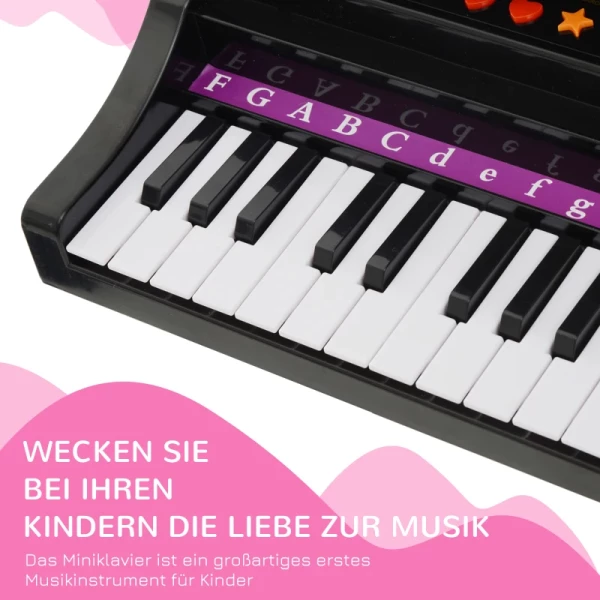  Kinderpiano Mini-pianotoetsenbord Muziekinstrument MP3 USB Incl. Kruk 37 Toetsen Zwart 6