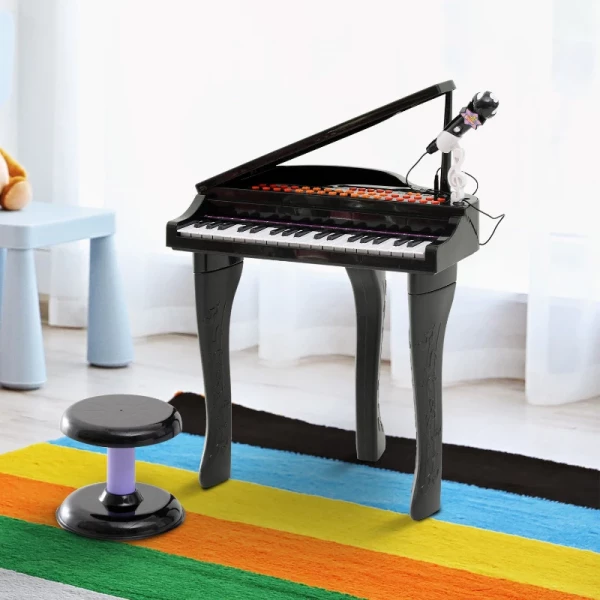  Kinderpiano Mini-pianotoetsenbord Muziekinstrument MP3 USB Incl. Kruk 37 Toetsen Zwart 10