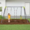  Kinderschommel Tuinschommel Schommelframe Schommelset Met Metalen Frame Klimmen Touwladder Wip 3-10 Jaar Tot 3 Kinderen 2