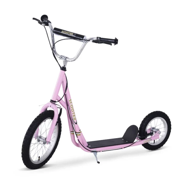 Kinderscooter Met Remmen 16/12 Inch Scooter Scooter Stadsscooter Kinderstep Kickboard Voor 5+ Jaar Kinderen Roze 135 X 58 X 92-100 Cm 1