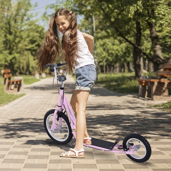  Kinderscooter Met Remmen 16/12 Inch Scooter Scooter Stadsscooter Kinderstep Kickboard Voor 5+ Jaar Kinderen Roze 135 X 58 X 92-100 Cm 10