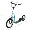  Kinderscooter Vanaf 5 Jaar, Scooter, Stadsscooter, Kinderscooter, Kickboard Met Luchtbanden 16/12 Inch, Blauw, 135 X 58 X 88-94 Cm 3