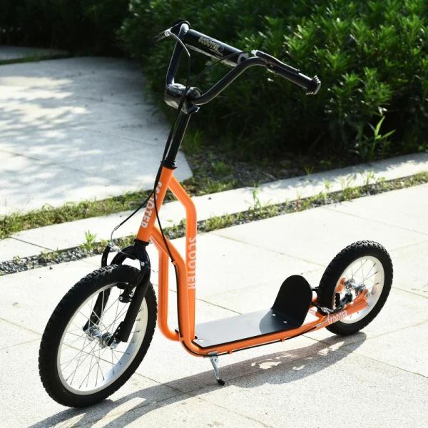  Kinderscooter Vanaf 5 Jaar, Scooter, Stadsscooter, Kinderscooter, Kickboard Met Luchtbanden 16/12 Inch, Oranje, 135 X 58 X 88-94 Cm 2