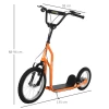  Kinderscooter Vanaf 5 Jaar, Scooter, Stadsscooter, Kinderscooter, Kickboard Met Luchtbanden 16/12 Inch, Oranje, 135 X 58 X 88-94 Cm 3