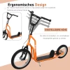  Kinderscooter Vanaf 5 Jaar, Scooter, Stadsscooter, Kinderscooter, Kickboard Met Luchtbanden 16/12 Inch, Oranje, 135 X 58 X 88-94 Cm 6