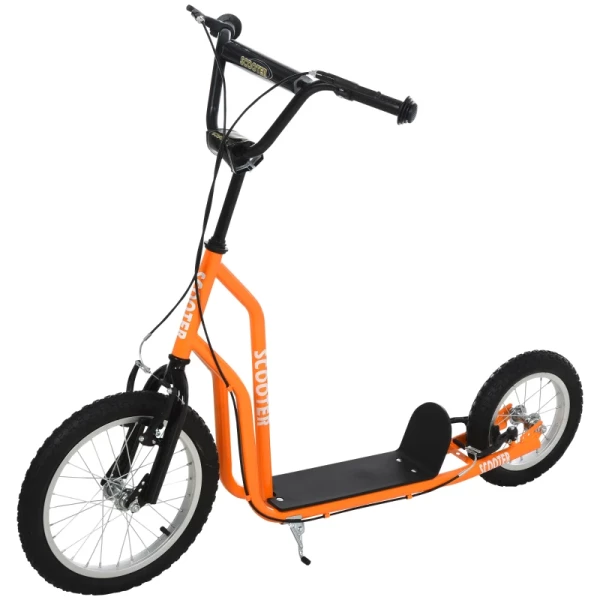 Kinderscooter Vanaf 5 Jaar, Scooter, Stadsscooter, Kinderscooter, Kickboard Met Luchtbanden 16/12 Inch, Oranje, 135 X 58 X 88-94 Cm 1