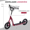  Kinderstep Met Achterrem Kickscooter 12 Inch Step Step Stadsstep Voor Kinderen Kickboard In Hoogte Verstelbaar Staal EVA Rood 120 X 52 X 80-88 Cm 5