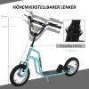  Kinderstep Stuur Verstelbaar Step Step Step City Step Kinderstep Kickboard Met 12 Inch Luchtbanden Vanaf 5 Jaar Blauw 120 X 58 X 75-80 Cm 5