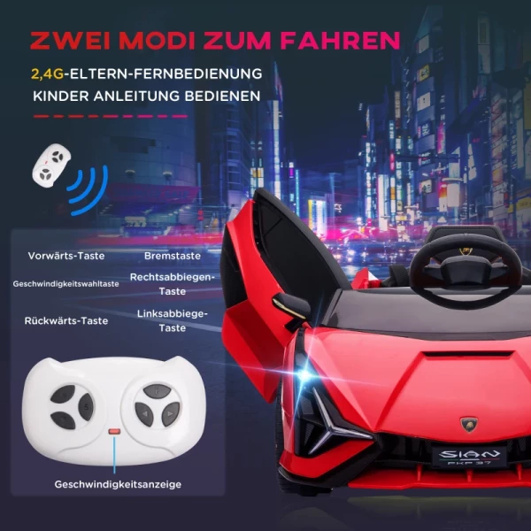  Kindervoertuig 2 Rijmodi SIAN SUV Auto Speelgoed Elektrische Auto Met Afstandsbediening Extra Brede Banden Muziek (MP3/USB) Licht 37-60 Maanden PP Metaal Rood 108 X 62 X 40 Cm 6