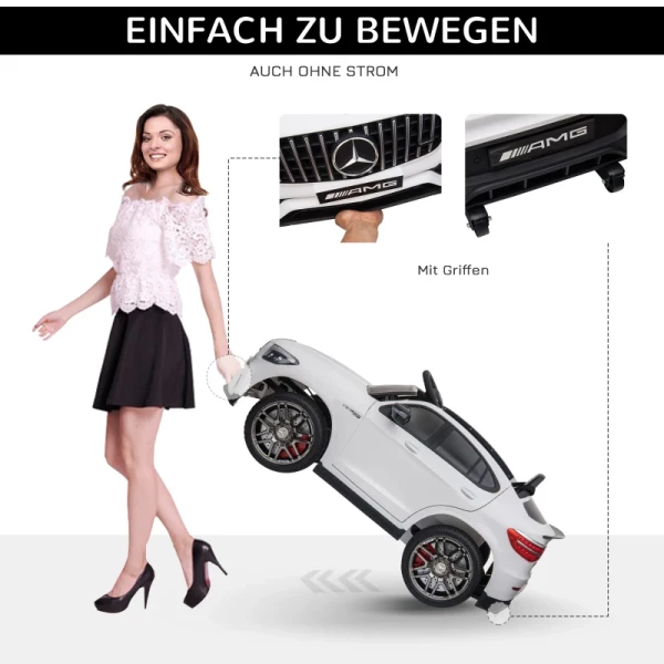  Kindervoertuig Mercedes-Benz AMG GLA45 Gelicentieerde Elektrische Auto Met Afstandsbediening 2 X 35 W Motoren MP3 Veiligheidsgordel 37-60 Maanden Wit 115 X 70 X 55 Cm 5